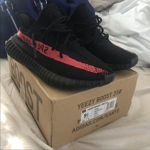 Yeezy red strip 350 v2